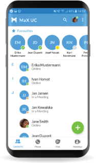 MaX UC Interface on Smart Phone